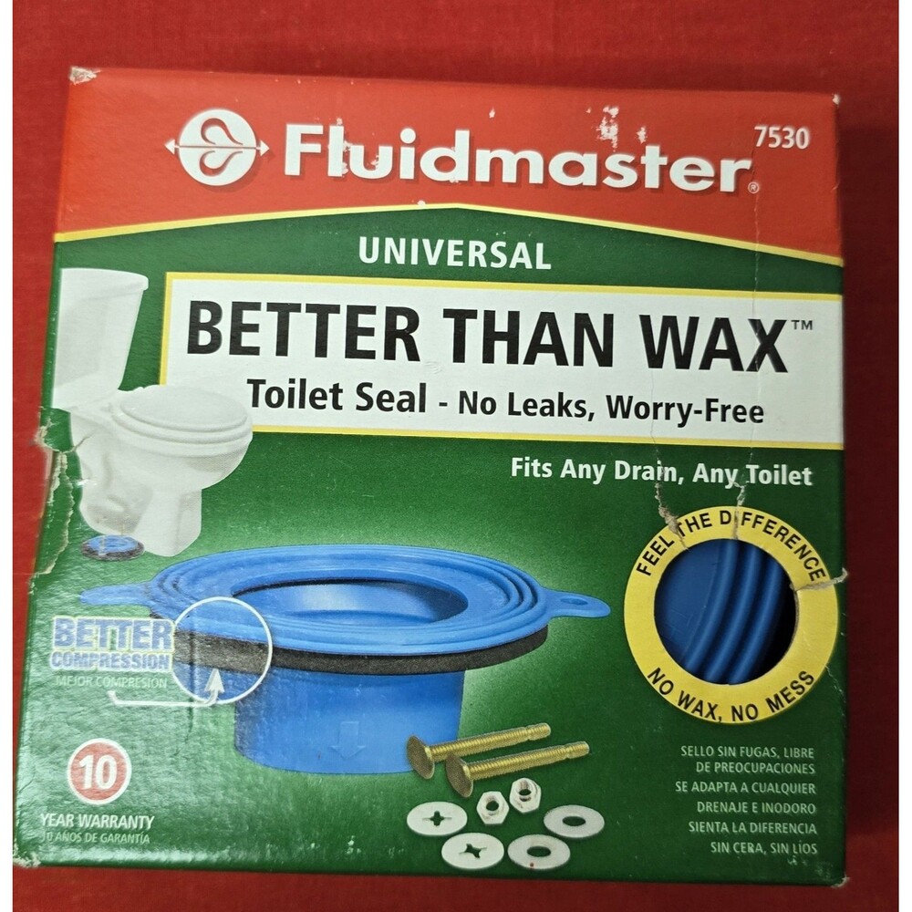 Fluidmaster 7530 Better Than Wax Universal Wax-Free Toilet Seal Kit NIB